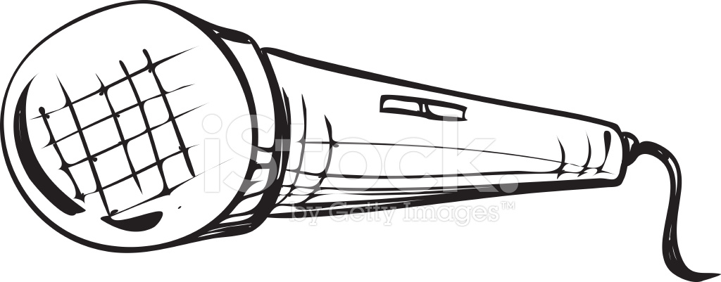 1024x401 Microphone Doodle Stock Vector