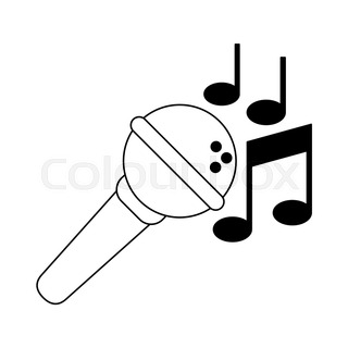320x320 Vintage Microphone With Music Notes Stock Vector Colourbox