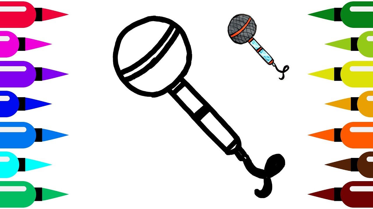 1280x720 How To Draw And Color A Microphone Drawing For Kids