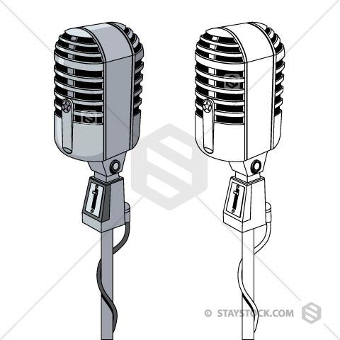 480x480 Vintage Mic Drawing Staystock