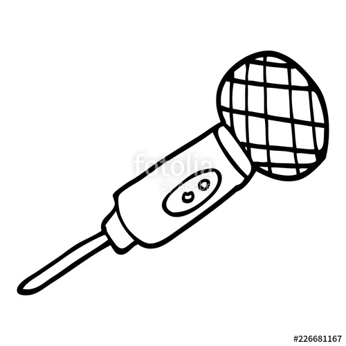 500x500 Line Drawing Cartoon Microphone Stock Image And Royalty Free