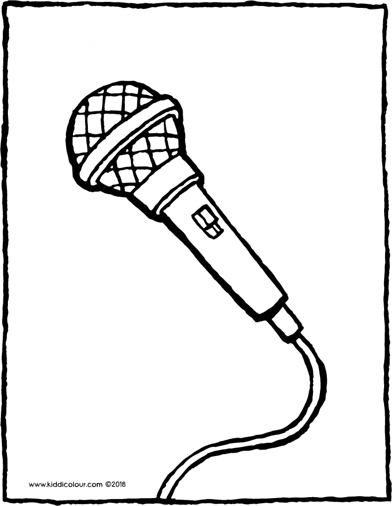 794x1024 Drawing Guitar Drum Microphone Coloring Pages For Kids Youtube