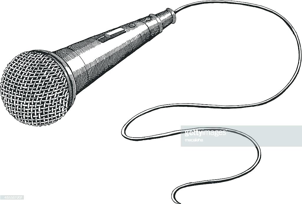 1024x694 Microphone Coloring Pages Drawn Old Time Free Online To Print