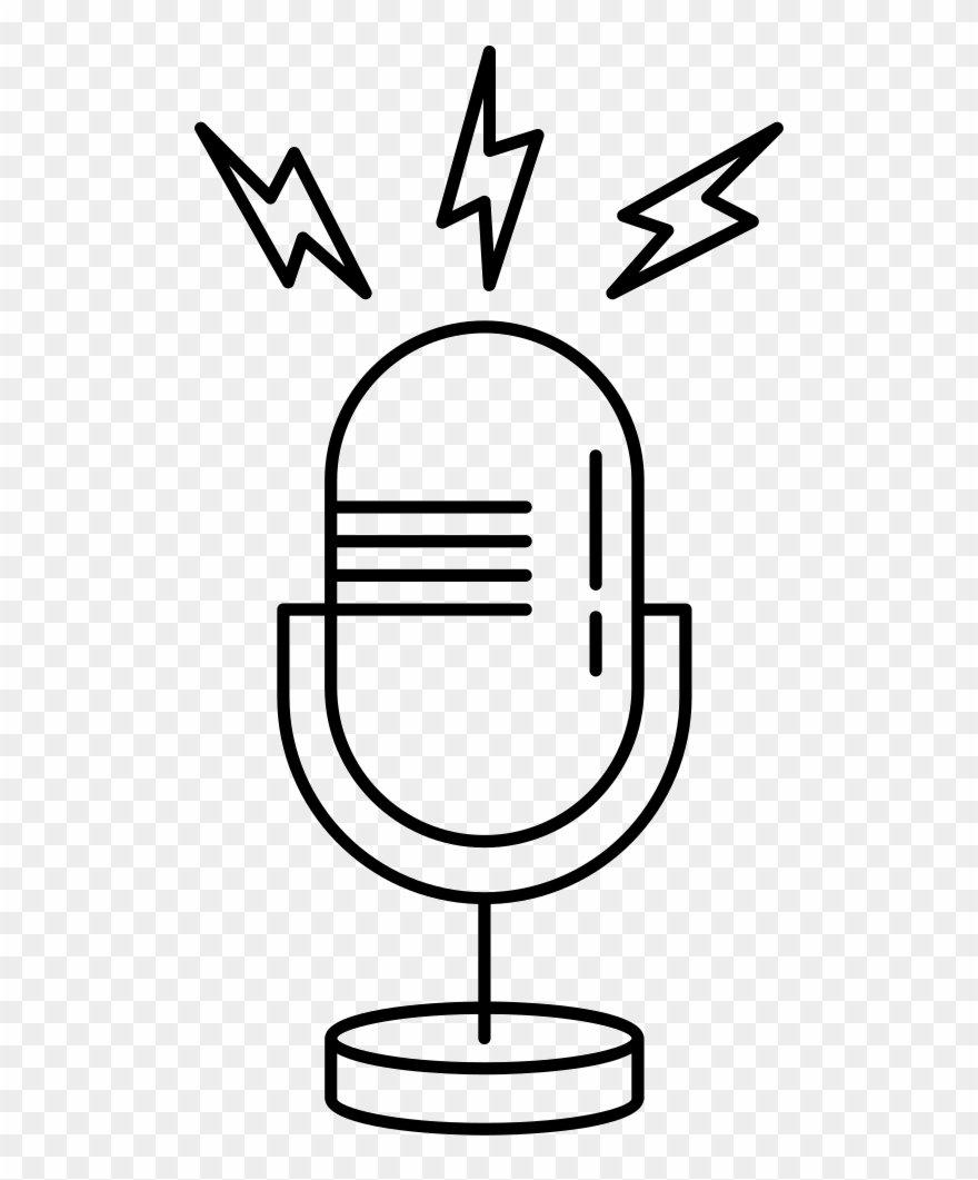 880x1061 Microphone Outline With Opened Line Comments Clipart