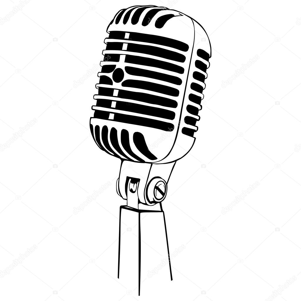 1024x1024 Microphone Drawing Line For Free Download
