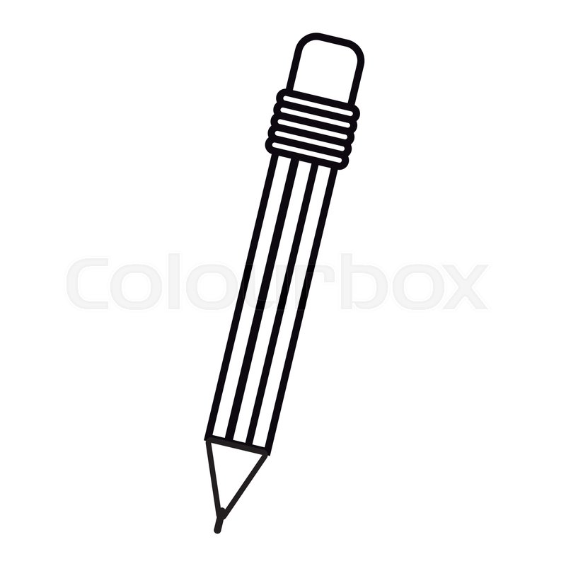 800x800 Silhouette Of Pencil With Eraser Icon Stock Vector Colourbox