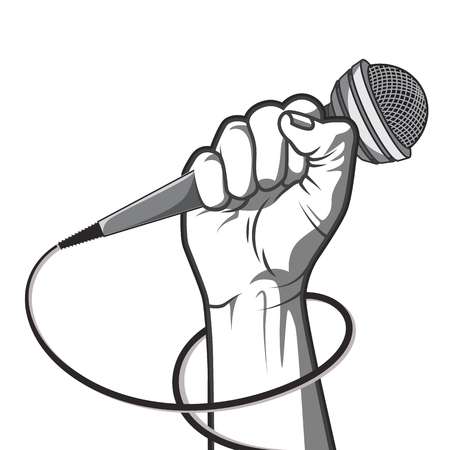 450x450 Collection Of Free Fisted Clipart Hand Holding Microphone