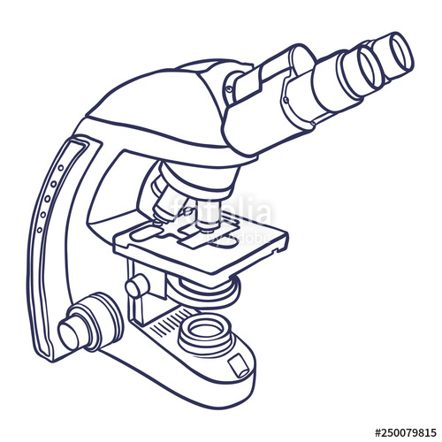 500x500 Microscope Icon Hand Drawn Contour Line Illustration
