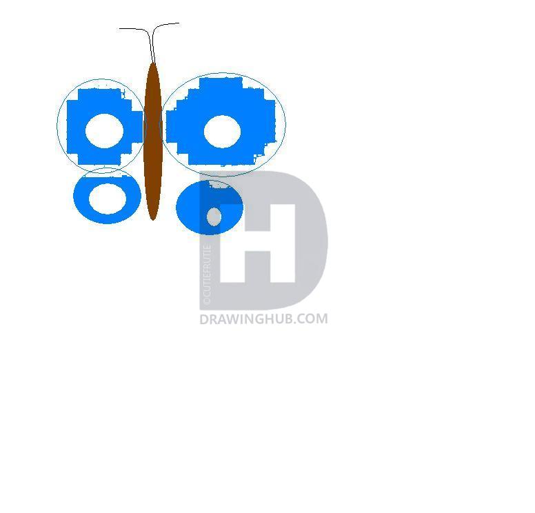 776x744 How To Draw A Butterfly, Microsoft Paint, Step