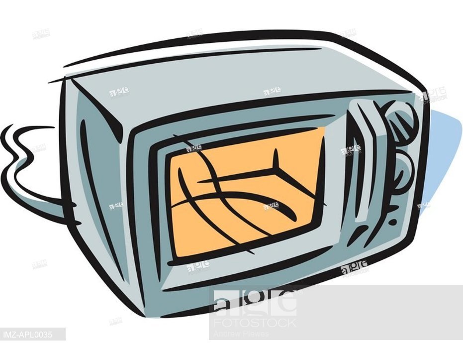 931x699 Drawing Of A Microwave Oven, Stock Photo, Picture And Royalty Free