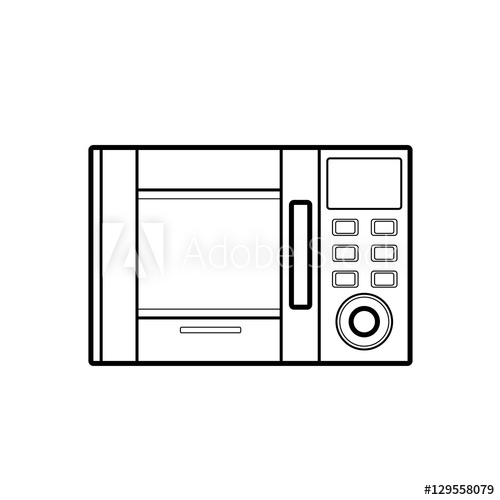 500x500 Symbol Of Microwave Color Line Art Vector Illustration
