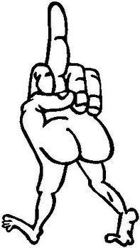 197x350 Walking Middle Finger, Vinyl Decal Sticker