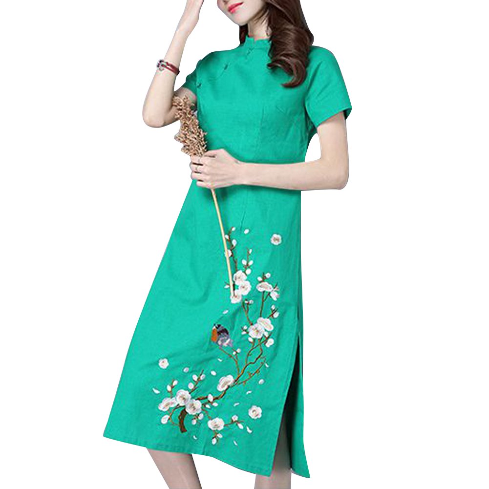 1001x1001 latasa women's split chinese drawing embroidered midi qipao