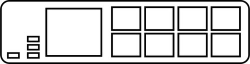 500x128 midi pad controller vector drawing