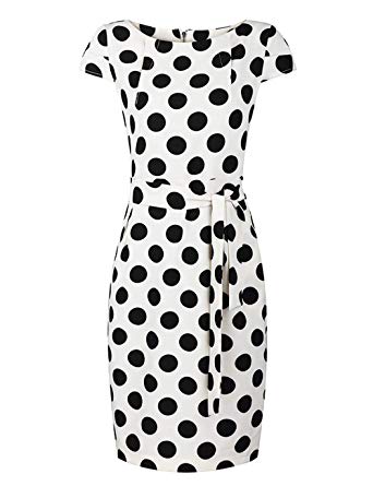 342x445 deviz queen office dresses for work black dots pencil casual midi