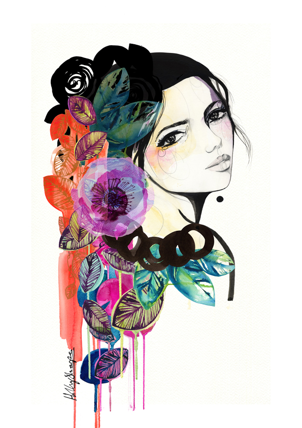 595x842 midnight tropics drawing design illustration