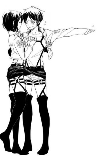 352x550 eren and mikasa