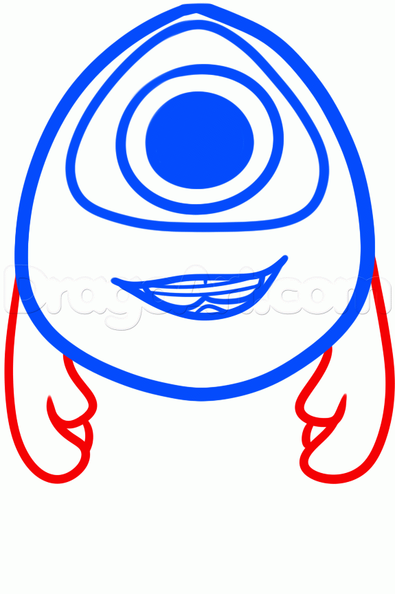 575x864 How To Draw Baby Mike Wazowski, Step