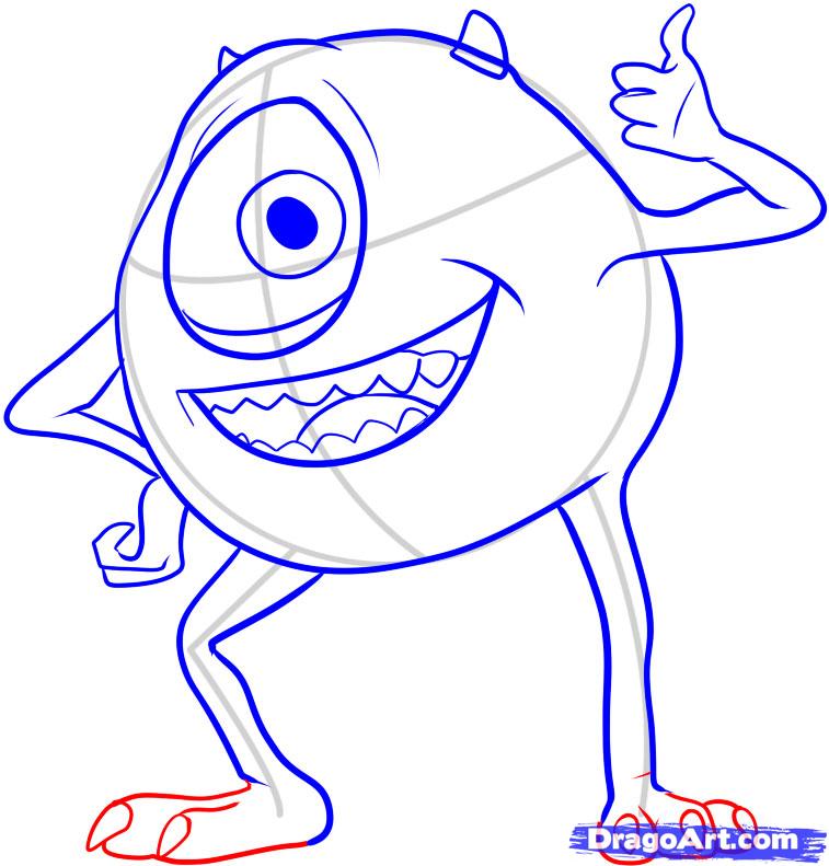 757x791 How To Draw Mike Wazowski, Step