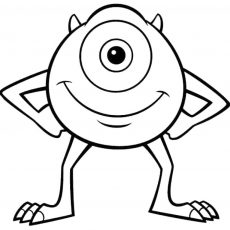 230x230 Opulent Ideas Mike Wazowski Coloring Pages Monsters Inc
