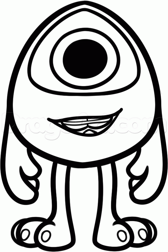 575x864 How To Draw Baby Mike Wazowski Step Drawing In Baby