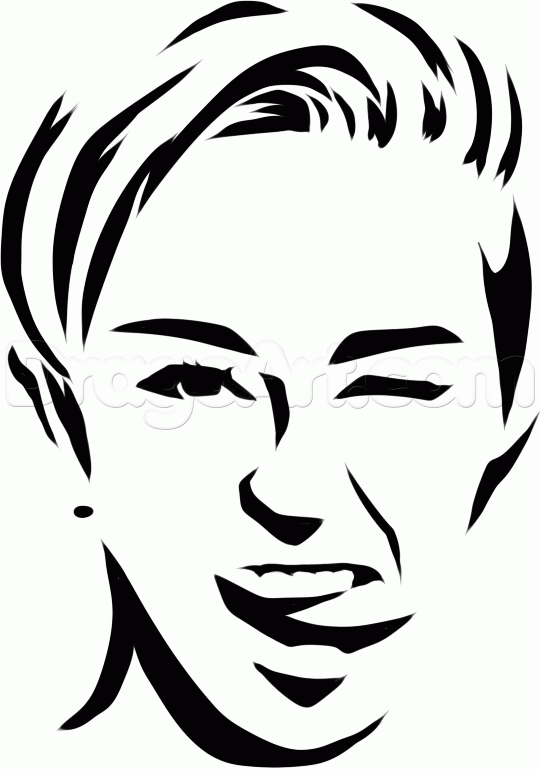 540x769 How To Draw Tribal Miley Cyrus, Step