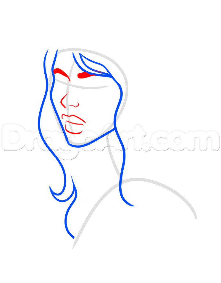 747x957 How To Draw An Army Girl, Step