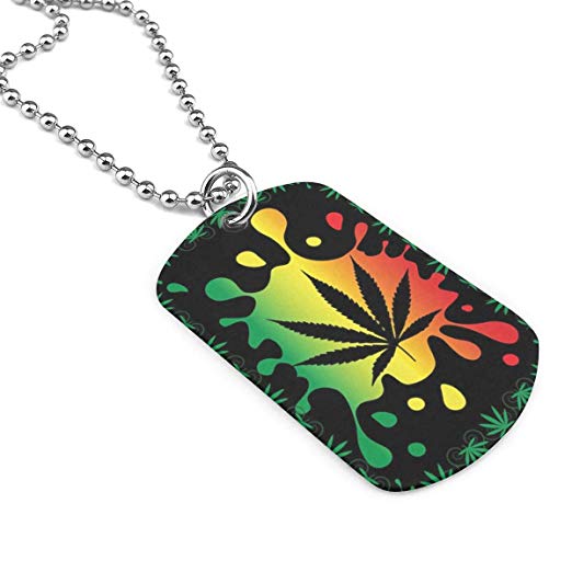 522x522 Jewelry Dog Tag Necklace Draw Weed Painting