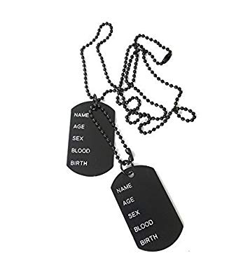 337x395 Ammvi Creations Black Enameled Military Duo Pendant Dog Tag
