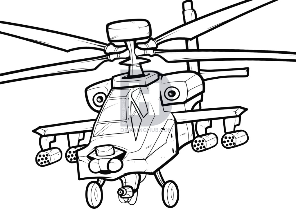 1019x720 how to draw an apache, apache helicopter, step