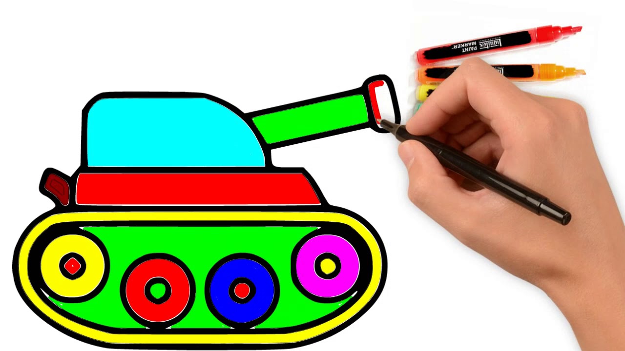 1280x720 How To Draw Military Tank Kids Drawing