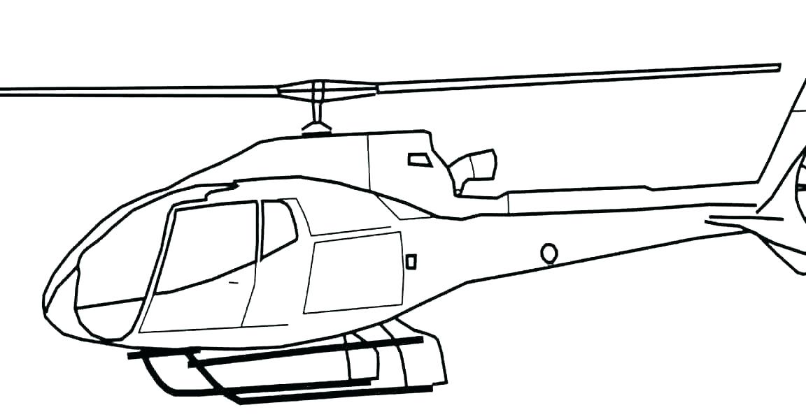 1152x600 Coloring Pages Draw A Helicopter Easy