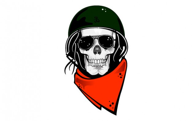 626x396 Halloween Skull Scarf With Military Helmet Background