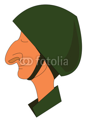 286x400 a smiling soldier wearing a military helmet is smiling vector
