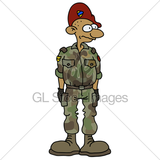 325x325 Soldier Wearing Beret Front Drawing Gl Stock Images
