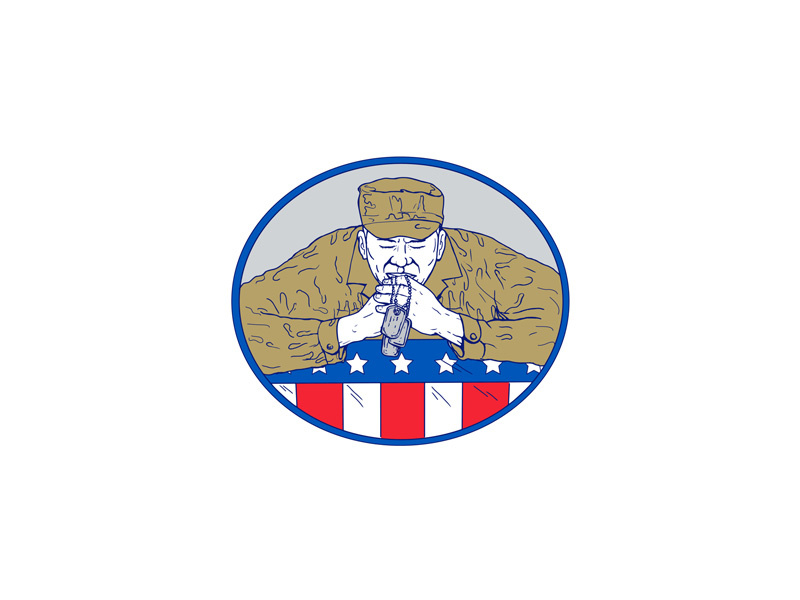 800x600 American Soldier Praying Drawing Color