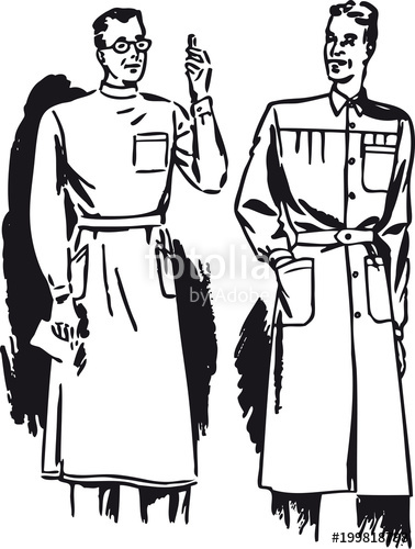 378x500 Two Doctors, Retro Vector Illustration Stock Image And Royalty
