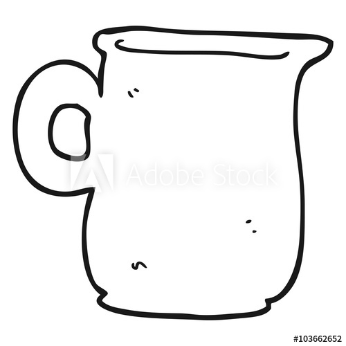 500x500 Black And White Cartoon Milk Jug