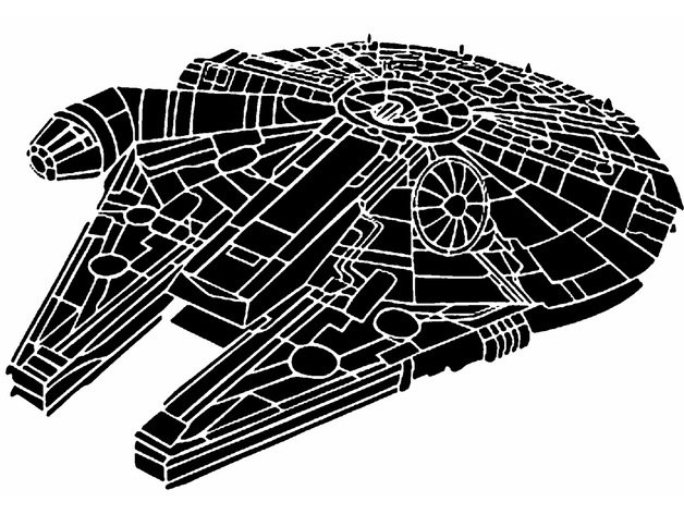 628x472 Millennium Falcon Stencil