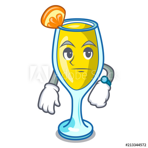 500x500 waiting mimosa mascot cartoon style