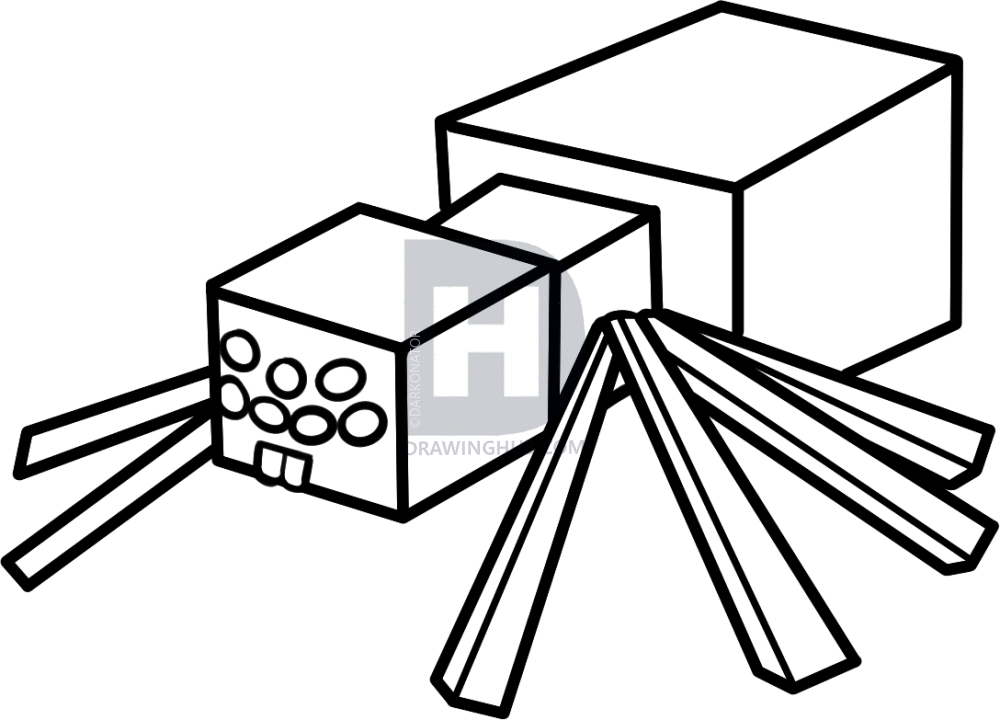 1000x720 how to draw a minecraft spider, minecraft cave spider, step