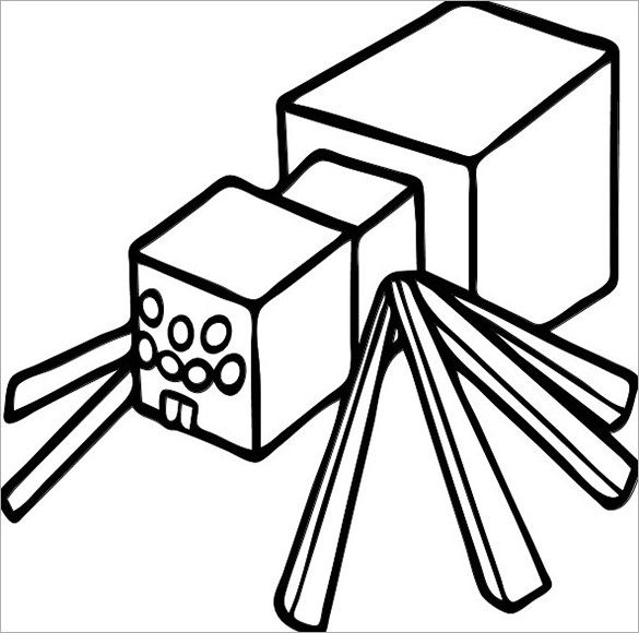 585x580 How To Draw A Spider From Minecraft