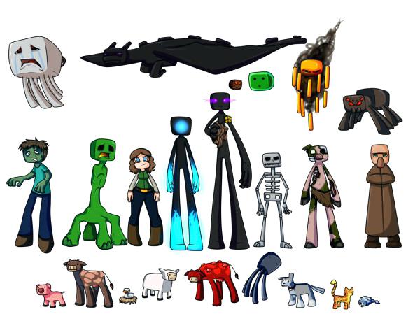 580x449 Minecraft Character Drawing Template