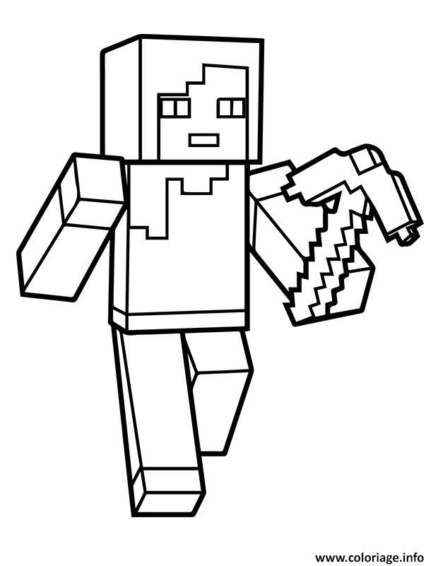 620x801 Coloriage Minecraft Alex Imprimer Coloriage Minecraft