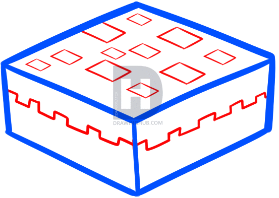 553x393 How To Draw A Minecraft Cake, Step