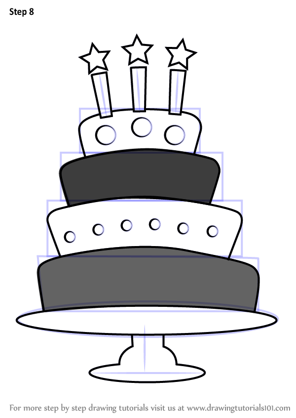 600x846 Learn How To Draw A Birthday Cake With Candles