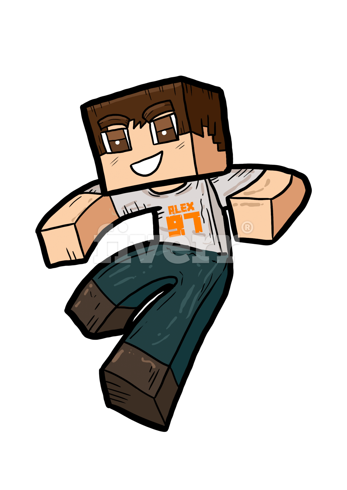 1200x1697 Draw Your Minecraft Character On Illustrator