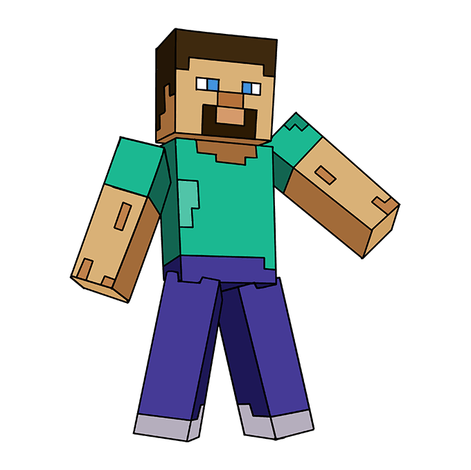 680x678 How To Draw Steve From Minecraft