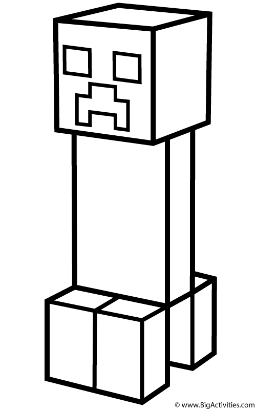500x800 Minecraft Creeper Coloring Pages Silhouette Projects
