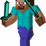 150x150 Minecraft Steve With Sword Steve Minecraft With Diamond Sword